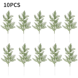 10/5Pcs Artificial Plants Pine Branches Christmas Glitter
