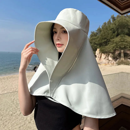 Shawl Neck Protection Integrated Sun Hat