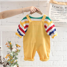 Half-sleeve Top and Overalls 2Pcs Set