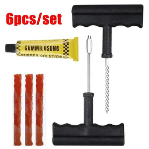 Car Tire Repair Tool Kit with Rubber Strips