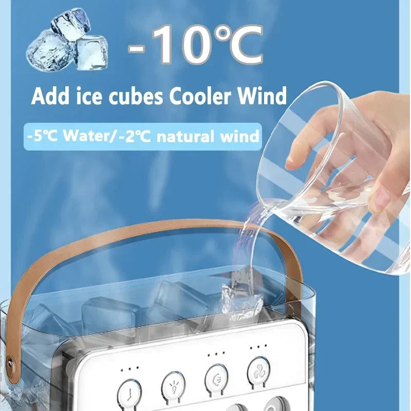 3 In 1 Small Fan Air Conditioner LED Night Light