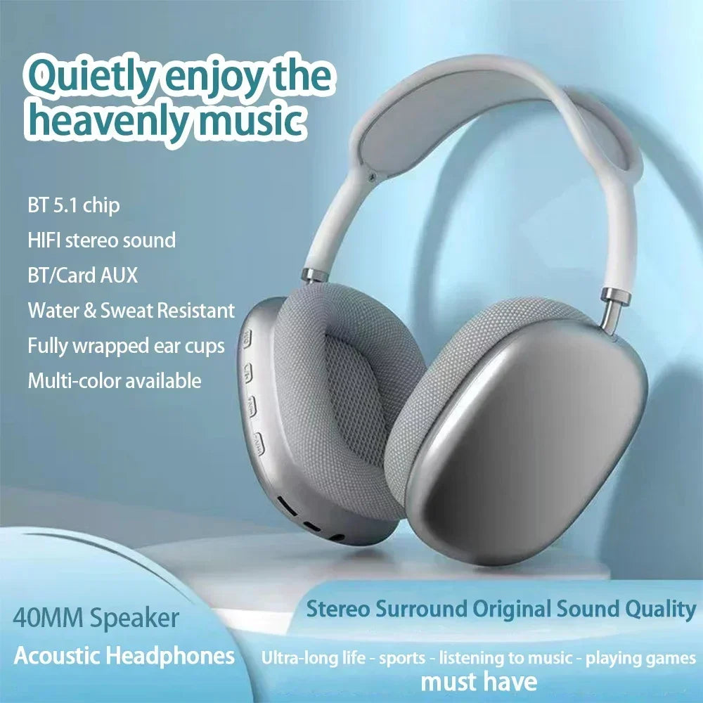 P9 Pro Max Head Mounted Bluetooth Earphones Noise Cancelling Wireless