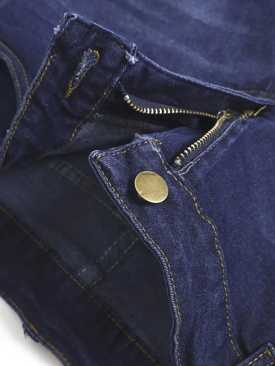 High Stretch Ripped Flared Jeans
