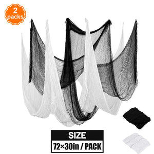 Black White Creepy Cloth Spooky Gauze Fabric Halloween Decoration hall