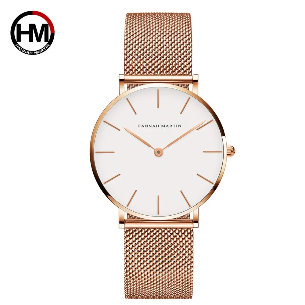HANNAH MARTIN Stainless Steel Japan Quartz Movement Watch