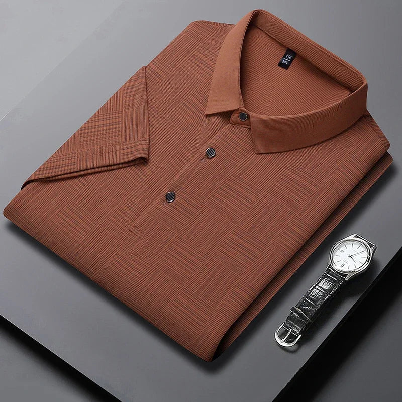 Designer Print Business Casual Short-sleeved Polo Shirt