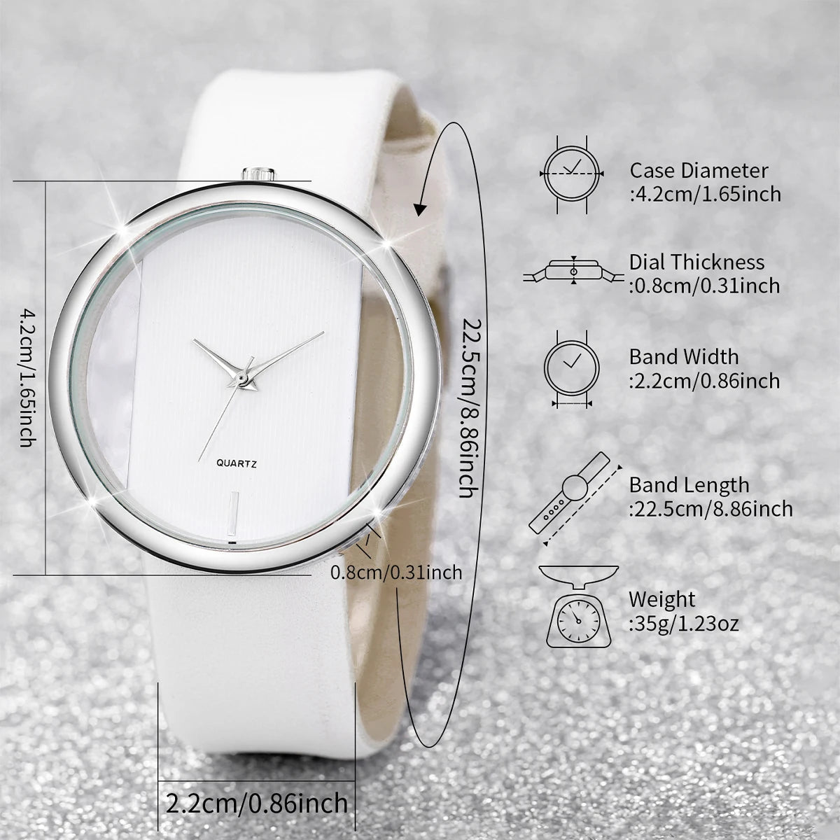 2PCS/Set Women's Pearl Bracelet Watch Set