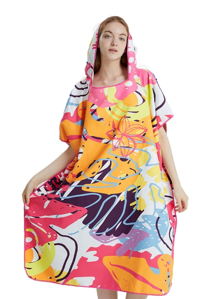 Quick-Dry Towel Microfiber Hooded Poncho