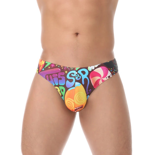 Colorful  Bikini Brief Swim Briefs