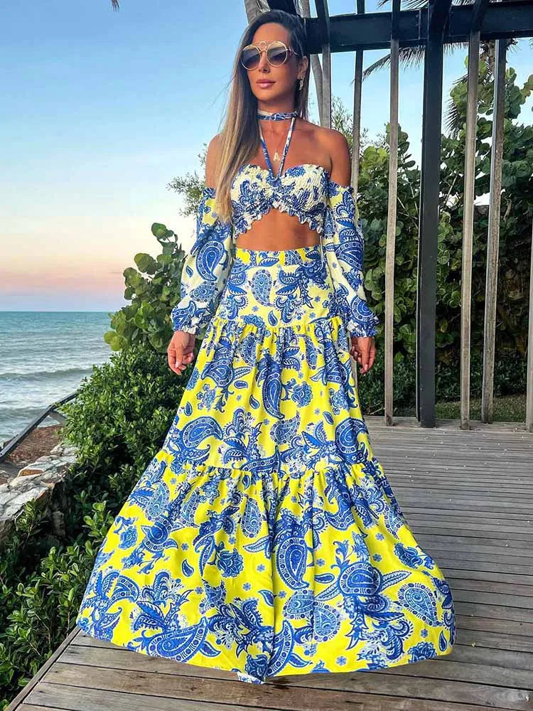 Two Piece Large Skirt and Tube Top Set