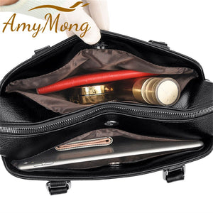 Multi-pocket Genuine Leather Shoulder Bag