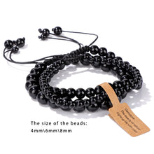 Natural Rhodizite Stone Adjustable Rope Braided Bracelet Set