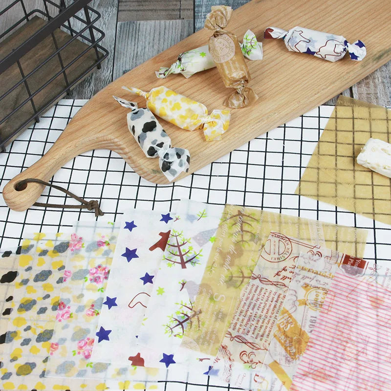 100Pcs Candy Wrappers Wax Paper Sheets