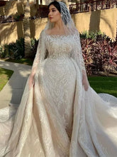 Long Sleeve Beaded Mermaid Bride Dress