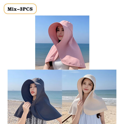 Sun Protection UV Protection Large Brim Face Covering Hat