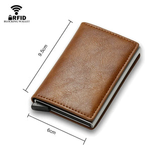 DIENQI Leather RFID Card Holder Wallet