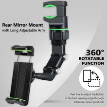 Rearview Mirror Mounted 360° Rotating Phone Mount