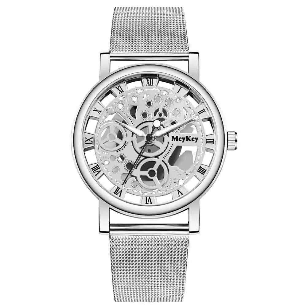 Hollow Skeleton Faux Mechanical Mesh Quartz Wrist Watch