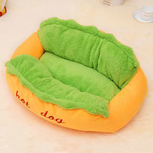 Hot Dog Shaped Detachable Washable Dog Bed