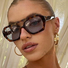 Thick Frame Double Bridge Polygon Sunglasses