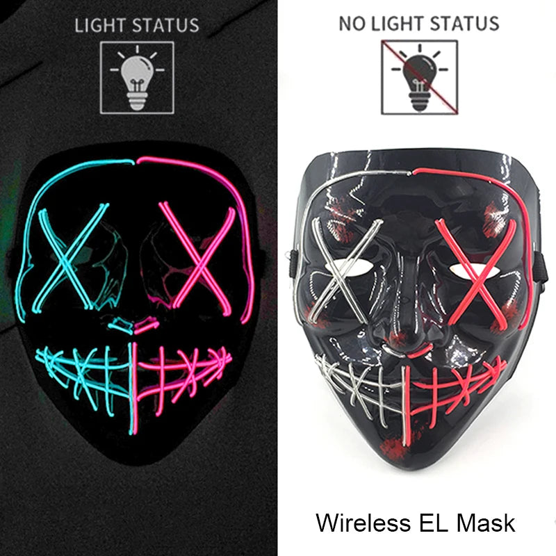 The Purge Horror Wireless LED Glow Mask