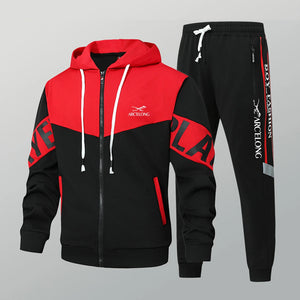 Zippered Hooded Jacket and Pants Set