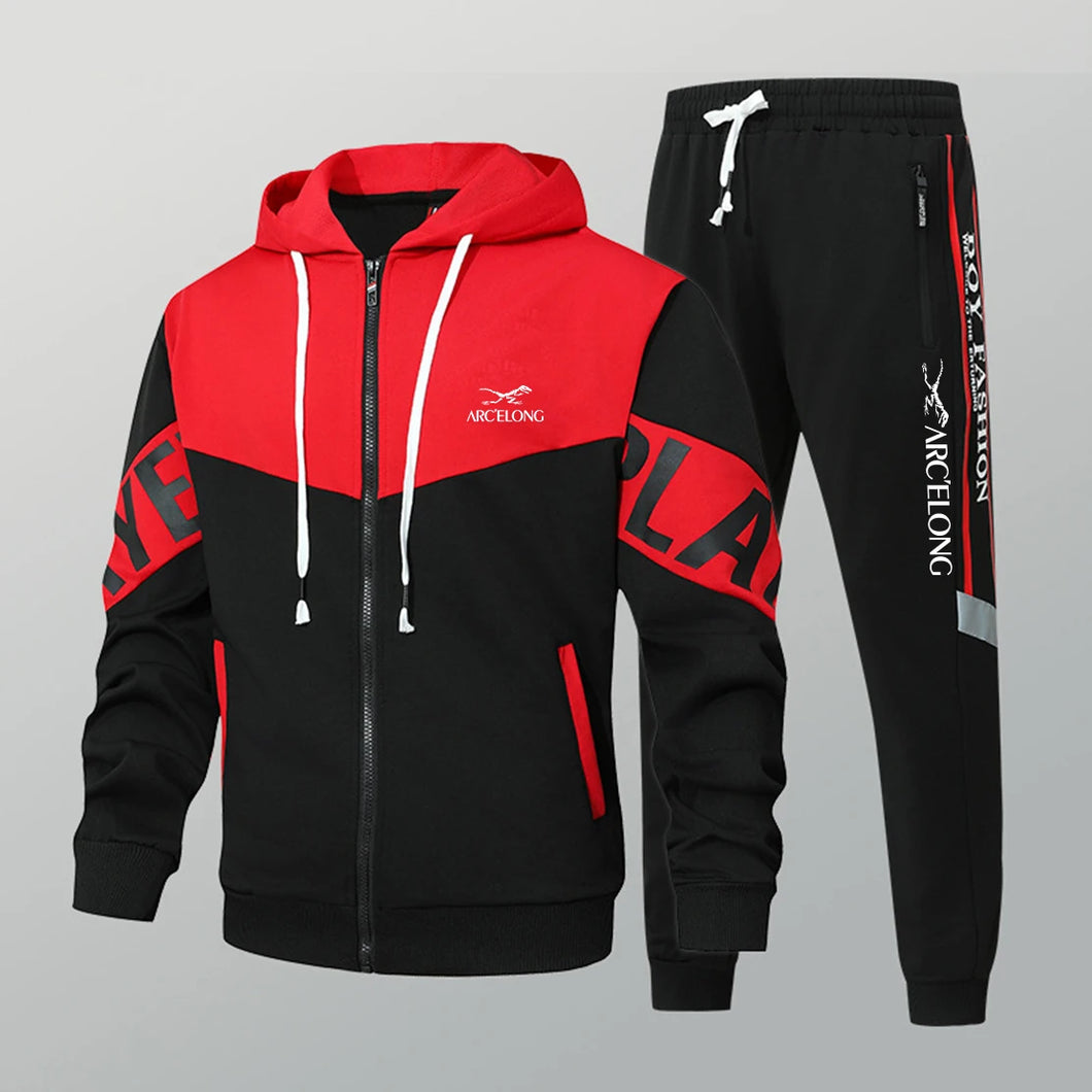 Zippered Hooded Jacket and Pants Set