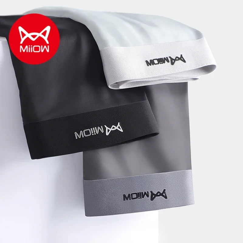 MiiOW 3Pcs Ice Silk Antibacterial Boxers