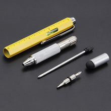 Multi-function 6 In1 Metal Ballpoint Pen Screwdriver