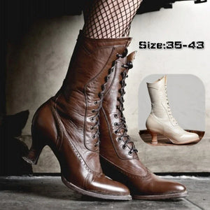 British Retro Faux Leather Knight Boots