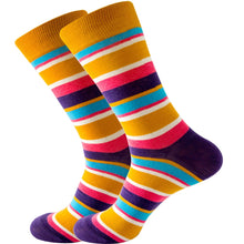 Happy Colorful Striped Combed Cotton Socks