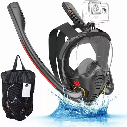 Double Tube Silicone Full Dry Diving Mask