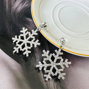 Fashion Shiny Snowflake Christmas Tree Earrings
