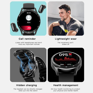 GEJIAN X7 Bluetooth Dual Headset Call Health Monitor Sport Smartwatch