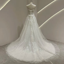 Romantic Strapless See-Through Wedding Dress