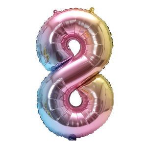 32inch Rainbow Gradient Number Foil Balloons