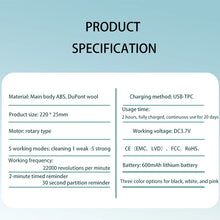 360° Rotating Electric Toothbrush 5 Modes 4 Brush Heads