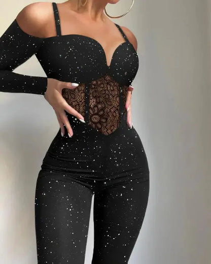 One Piece Slim Shoulder Strapped Jumpsuit