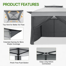 11x11 Pop-up Instant Gazebo Tent with 4 Sidewalls with Carry Bag Stakes and Ropes