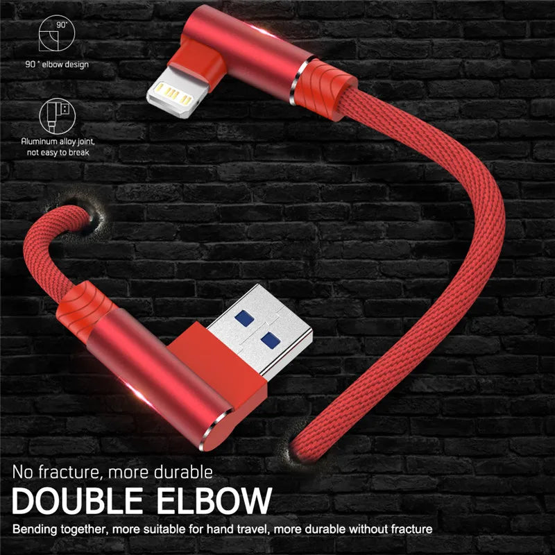 90 Degree Fast Charge USB Cable For iPhone
