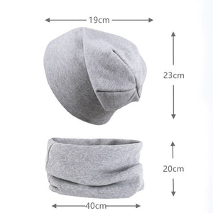 2pcs Soft Elastic Beanie Hat and Scarf Set