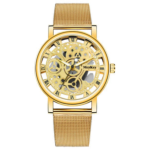 Hollow Skeleton Faux Mechanical Mesh Quartz Wrist Watch