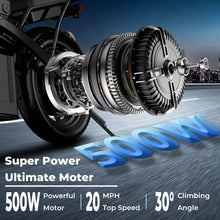 LELEKUAI 500W 20 MPH, 48V 10.4Ah Removable Battery, 14" Folding Electric Bike,