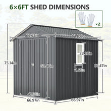 6x6 FT Outdoor Tool Storage Shed with Metal & Lockable Doors