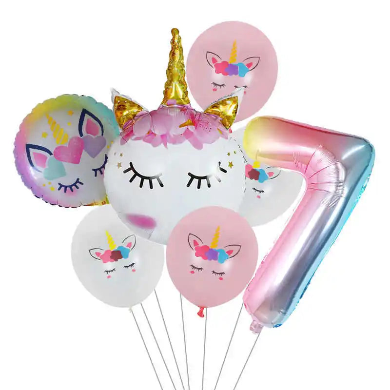 7pcs Unicorn Themed Party Balloons