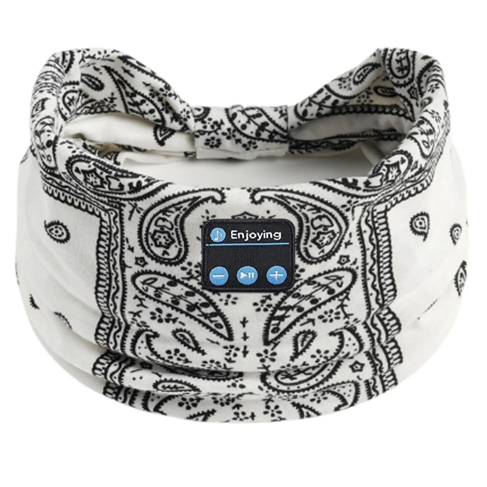 Wireless Bluetooth Floral Print Headband Headphones with Headset Microphone