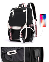 Cartoon Print  USB Charging Laptop Backpack