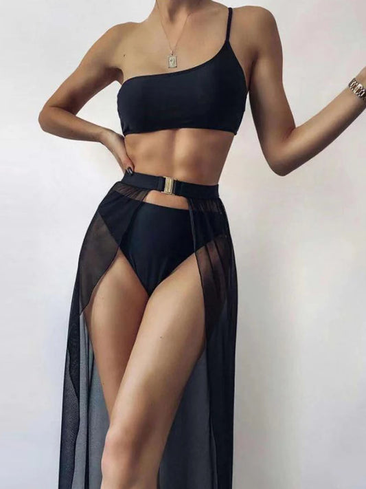 3Pce One Shoulder Bikini