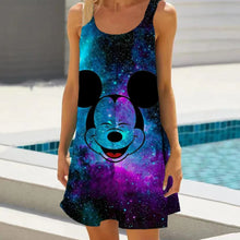 Cartoon Print Sleeveless Cute Mini Sling Dress