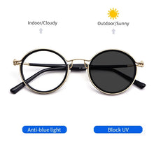 Stainless Steel Photochromic Anti Blue Light Reading Glasses